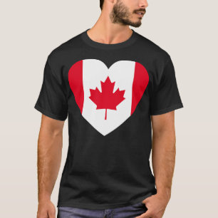 T-shirt I Heart Canada Drapeau canadien Forme cardiaque J'