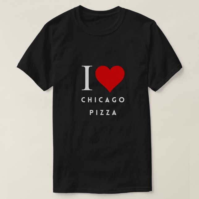 T-shirt I Heart Chicago Pizza blk Mens (Design devant)