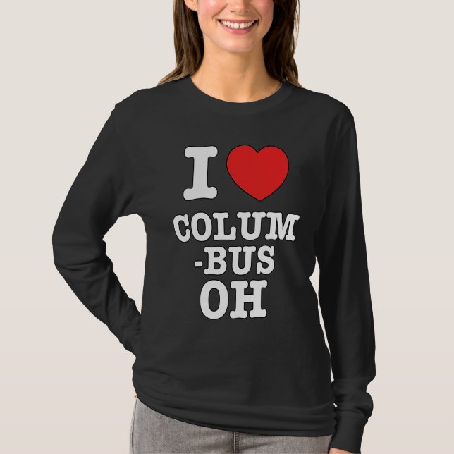 T-shirt I Heart Columbus Ohio, OH Love (Devant)
