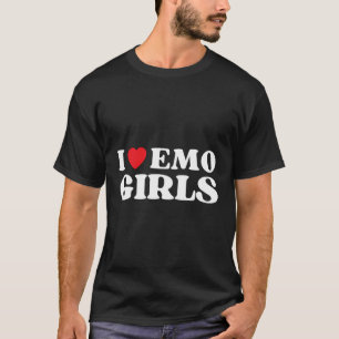 T-shirt I Heart Emo Girls Funny Citation Red Heart Emo Gir