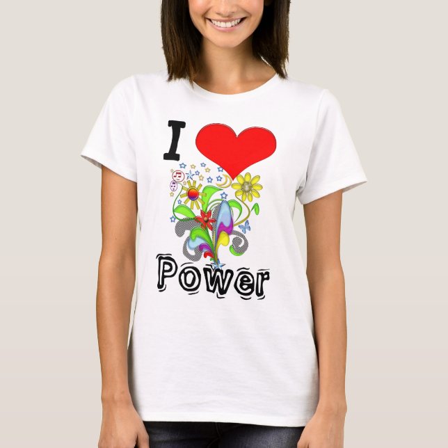 T-shirt I Heart Flower Power (Devant)