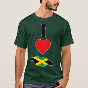 T-shirt I Heart Jamaïque Vertical I Love Jamaican National