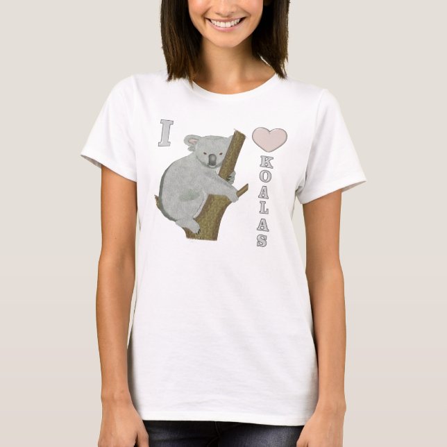 T-shirt I Heart Koalas Fuzzy Animaux (Devant)