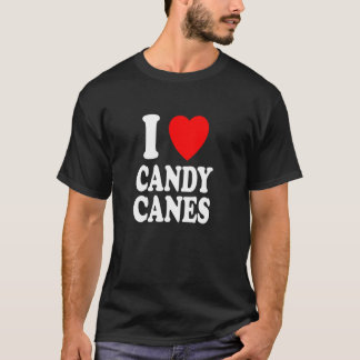 T-shirt I Heart Love Candy Canes Winter Peppermint Christm