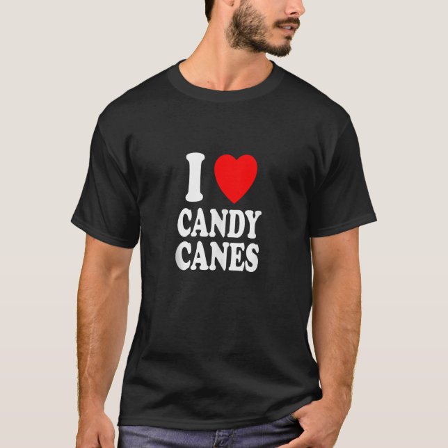 T-shirt I Heart Love Candy Canes Winter Peppermint Christm (Devant)