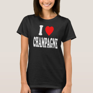 T-shirt I Heart Love Champagne Célébration de fête Rassemb