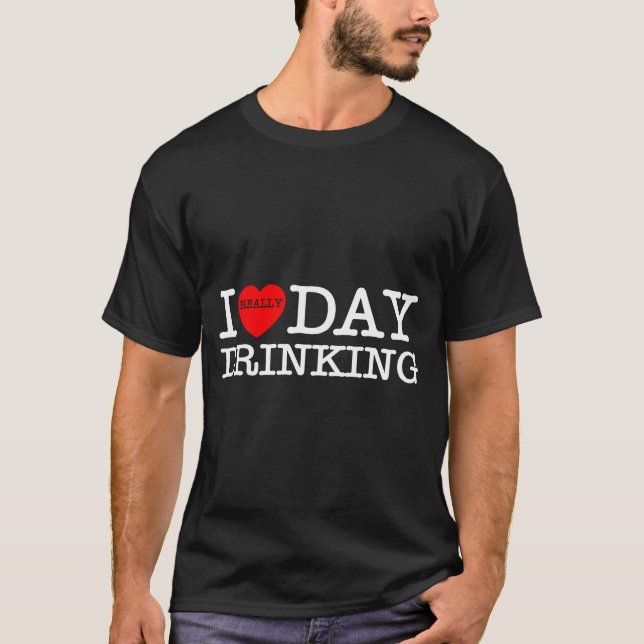 T-shirt I Heart Love Day Drinking Party Funny Barbecue Fam (Devant)