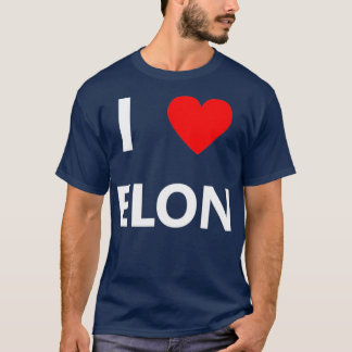 T-shirt I Heart Love Elon Musk Fan Space Cadeau 