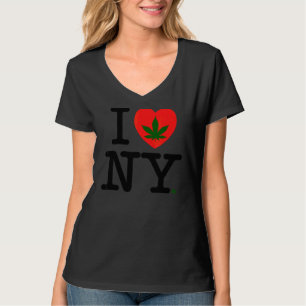 T-shirt I Heart Love Ny New York City Tourist Smoker Ston