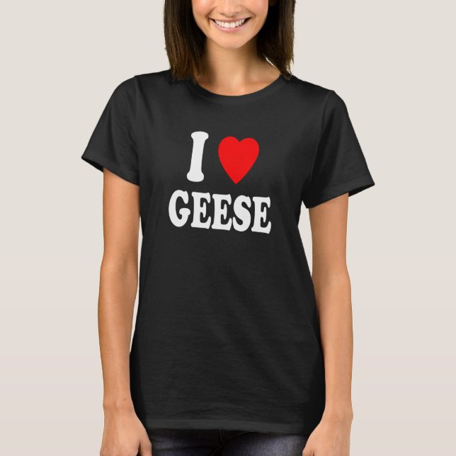 T-shirt I Heart Love Oies Favori Migration des oiseaux d'a (Devant)