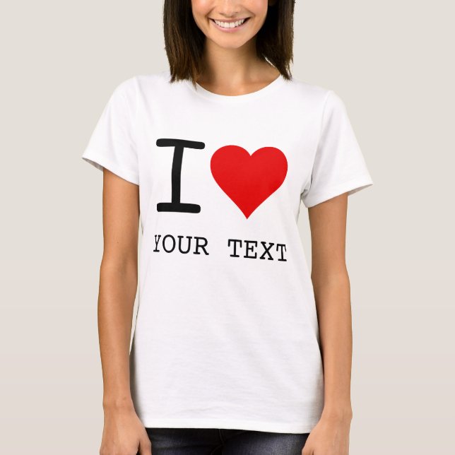 T-shirt I Heart Love Template (Devant)