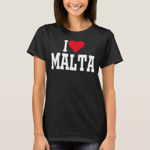 T-shirt I Heart Malte avec coeur rouge J'aime Malte