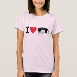 T-shirt i heart pork tee