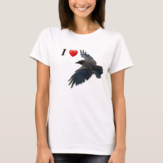 T-shirt I Heart Ravens Flying Raven Shirt (Devant)