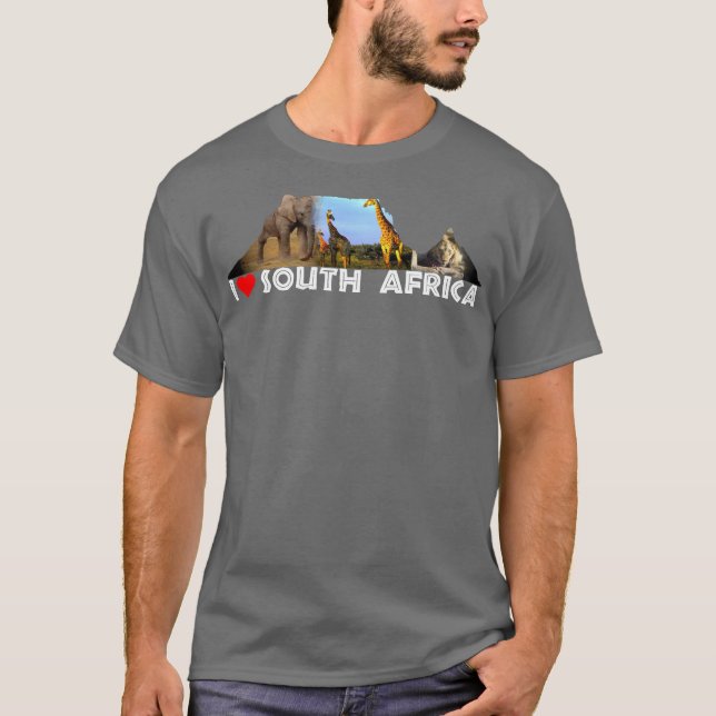 T-shirt I Heart South Africa Table Mountain Collage (Devant)