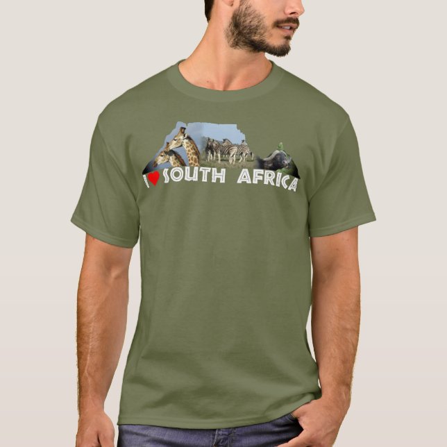 T-shirt I Heart South Africa Table Mountain Collage (Devant)