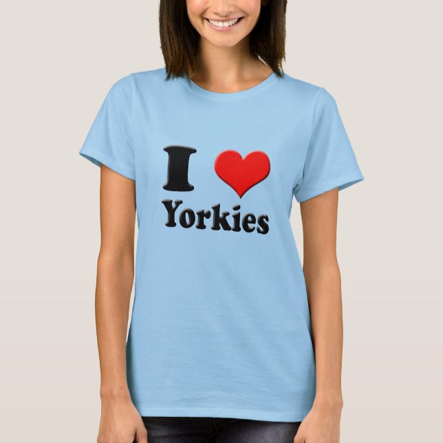 T-shirt I Heart Yorkies Tee (Devant)