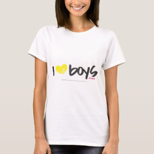 T-shirt I jaune de garçons de coeur