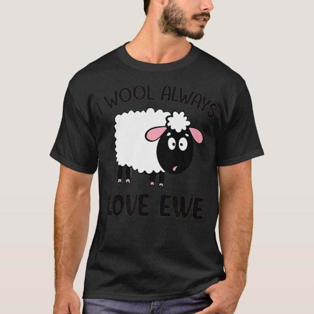 T-shirt I Laine Toujours Aimer Ewe Mouton Adulte Pays Cade (Devant)