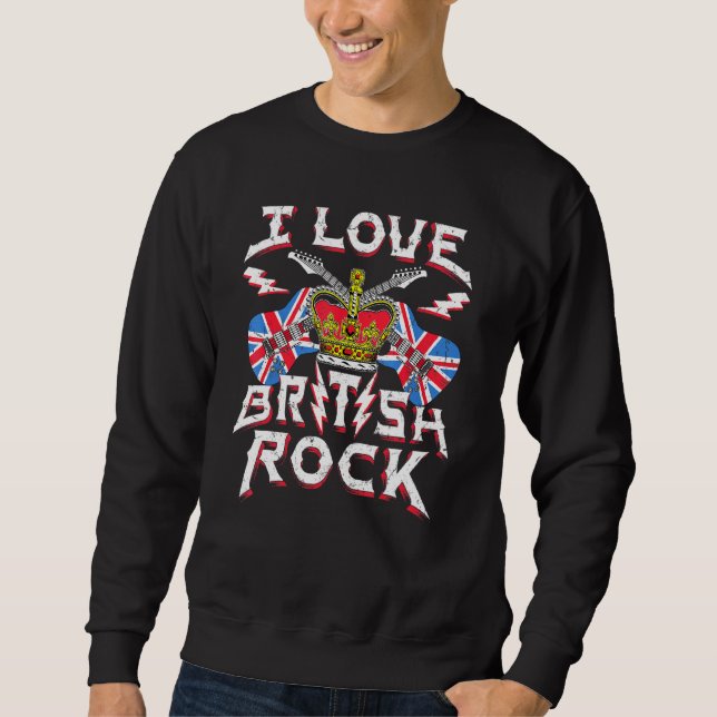 T-Shirt I Liebe Gitarre Rock Music Plus Größe Sweatshirt (Vorderseite)