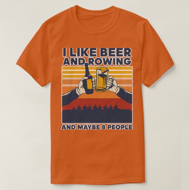 T-shirt I Like Beer Rowing Beer Drinking (Design devant)