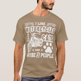 T-shirt I Like Cycles Et Cats And Maybe 3 People Fun