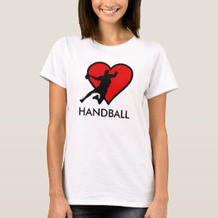 T-shirt I like Handball with red heart modern design