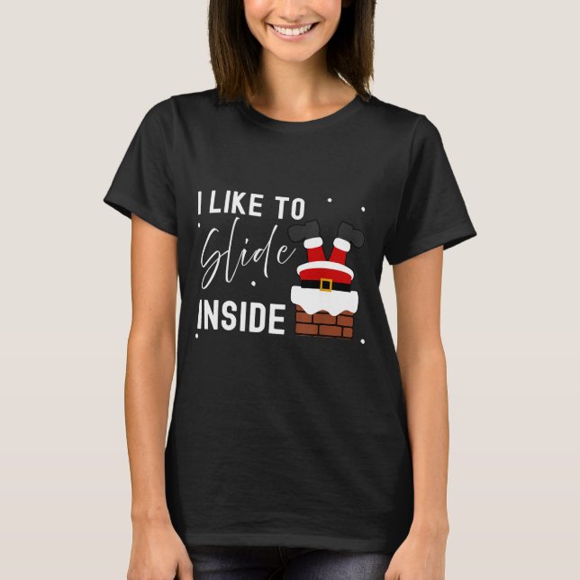 T-shirt I Like To Slide Inside I Like To Ride On Top Coupl (Devant)