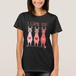T-shirt I Llama You mignon Valentines Day Alpaca Filles Fe