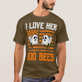 T-shirt I Loo Her Boo Bees Couples Halloween Costume USA