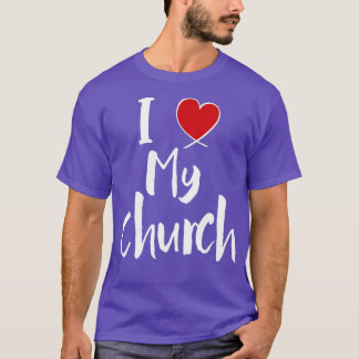 T-shirt I Lote My Church Cute Christian Heart VBS
