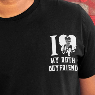 T-shirt I Loth My Goth Boyfriend White Heart Photo Crest