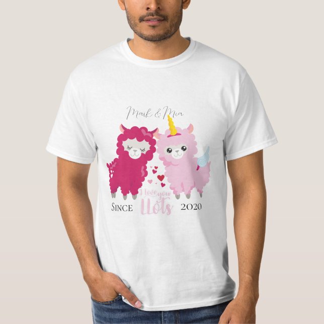 T-shirt I Lots You Llama Customisé Cadeau Lui (Devant)