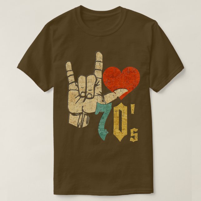 T-shirt I Love 70x27s Retro Cadeau (Design devant)