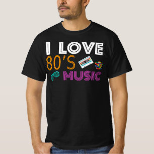 T-shirt I Love 80s Music - Costume des années 80, tenue r