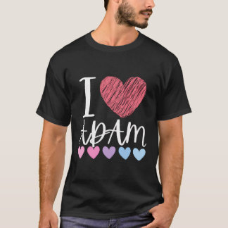 T-shirt I Love Adam Nom personnalisé Cool Anniversaire Fêt
