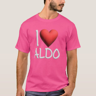T-shirt I Love Aldo Nom Hommes Personnalisés Guy BFF Ami H