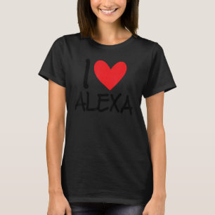 T-shirt I Love Alexa Nom Coeur Personnalisé Hommes Guy BFF