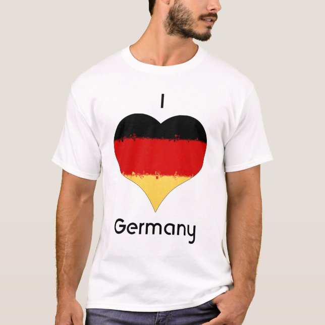 T-shirt I Love Allemagne Grunge Heart Flag Design (Devant)