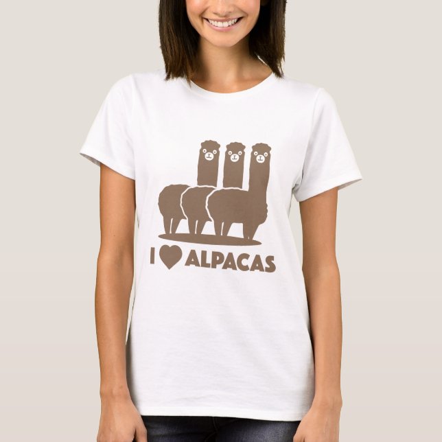 T-shirt I Love Alpacas (Devant)