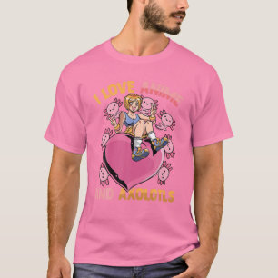 T-shirt I Love Anime And Axolotls - Cute Kawaii Heart Girl