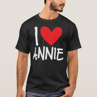 T-shirt I Love Annie Nom Coeur Personnalisé Hommes Guy BFF