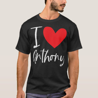 T-shirt I Love Anthony Nom Personnalisé Fille Femme BFF Fr