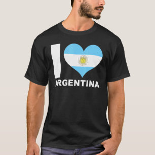 T-shirt I Love Argentina Heart Flag Argentine