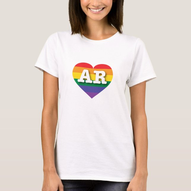 T-shirt I Love Arkansas Rainbow Heart (Devant)
