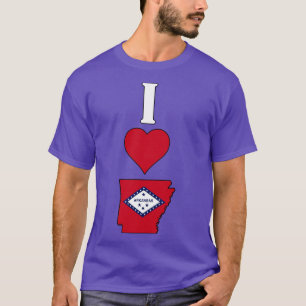 T-shirt I Love Arkansas Vertical I Heart Arkansas State Fl