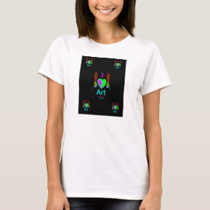 T-shirt I Love Art Women's White Basic Débardeur