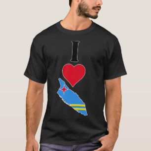 T-shirt I Love Aruba Vertical I Heart Aruba Country Flag M
