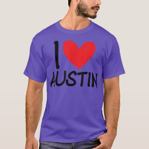 T-shirt I Love Austin Nom Hommes Personnalisés Guy BFF Ami