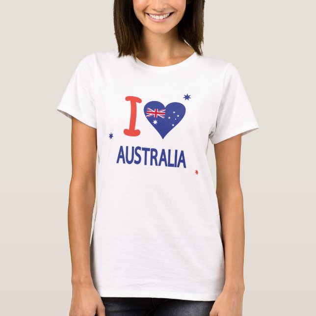 T-shirt I LOVE AUSTRALIA Happy Australia Day 26 janvier (Devant)